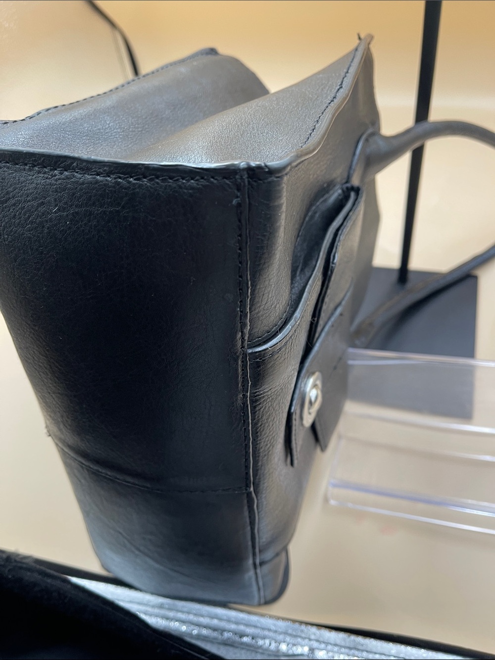 Vintage Wilson’s Leather Classic Black Leather Tote Bag with Matching Wallet - Picture 4 of 14